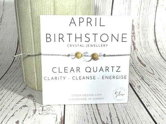 Birthstone Oil Diffuser Bracelet: April