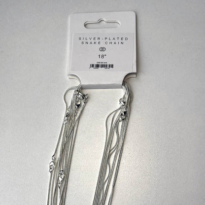 Silver-Plated Chains, Pack of 10: 20" / Box Chain