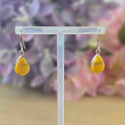 Bumblebee Jasper Sterling Silver Drop Earrings