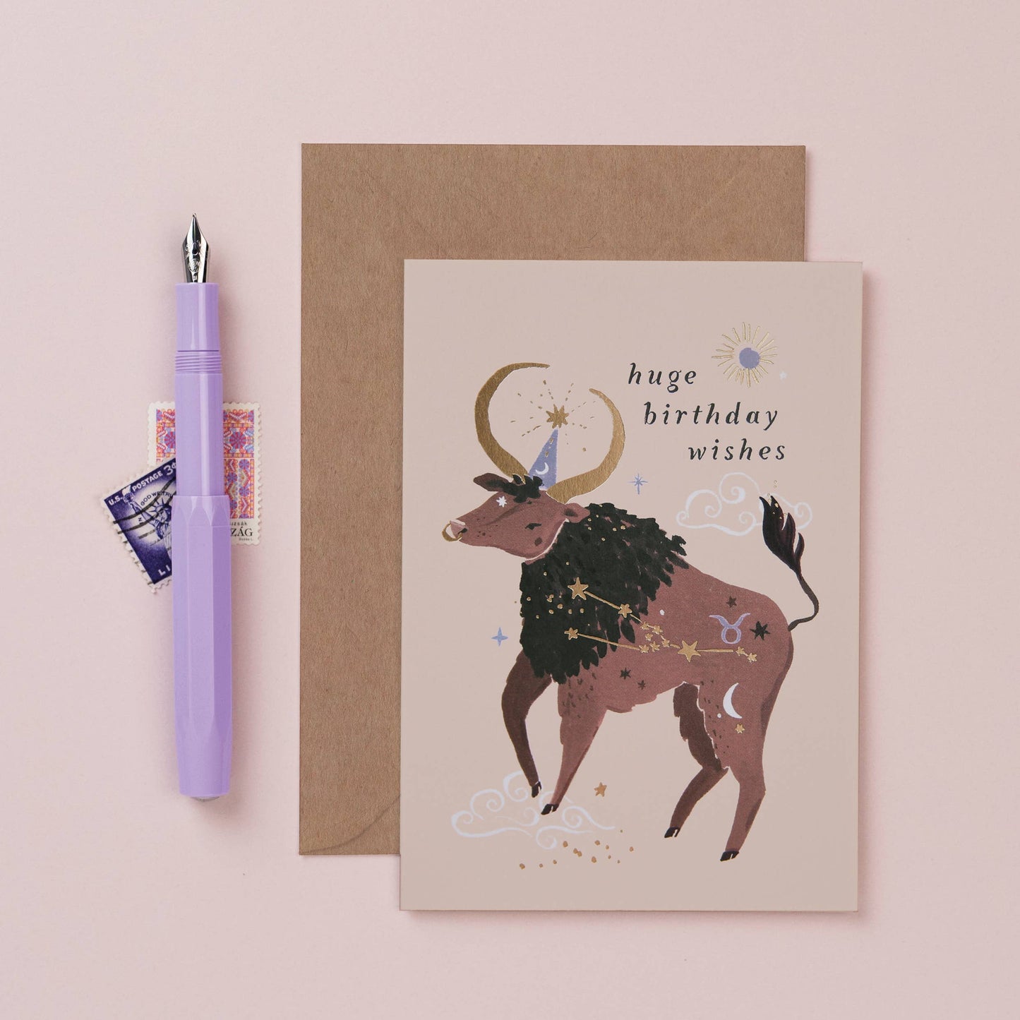 Bull Zodiac Birthday Card | Taurus Star Sign | Astrology
