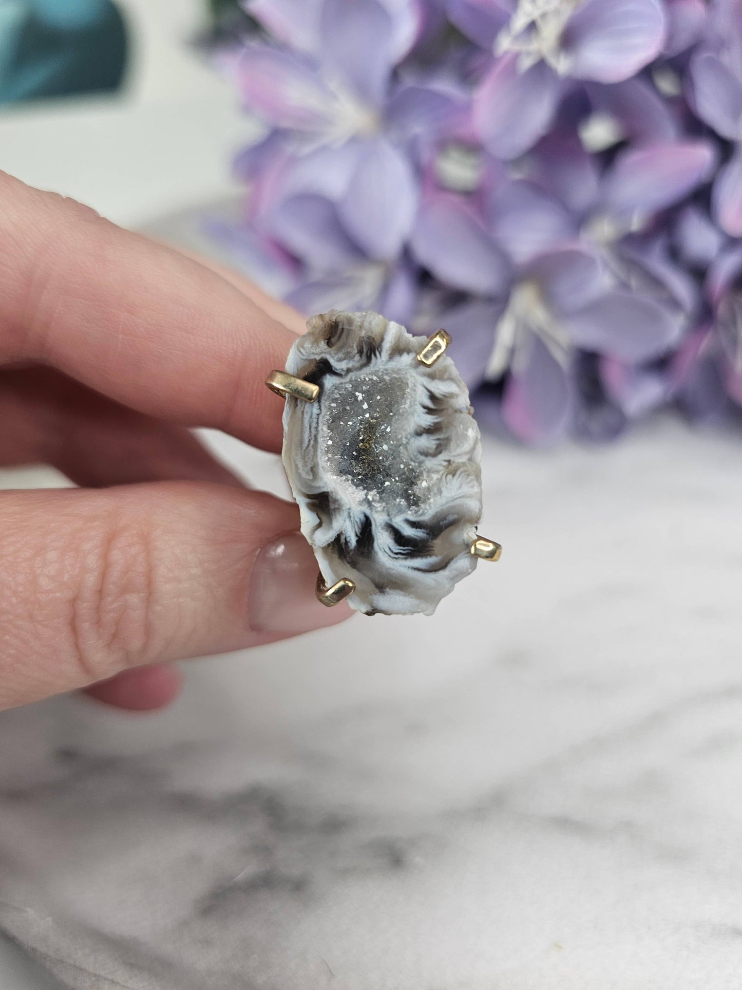 Druzy Agate Adjustable Ring