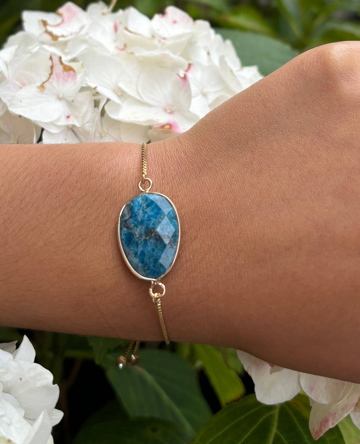 14ct Gold Plated Kyanite Adjustable Bracelet 
