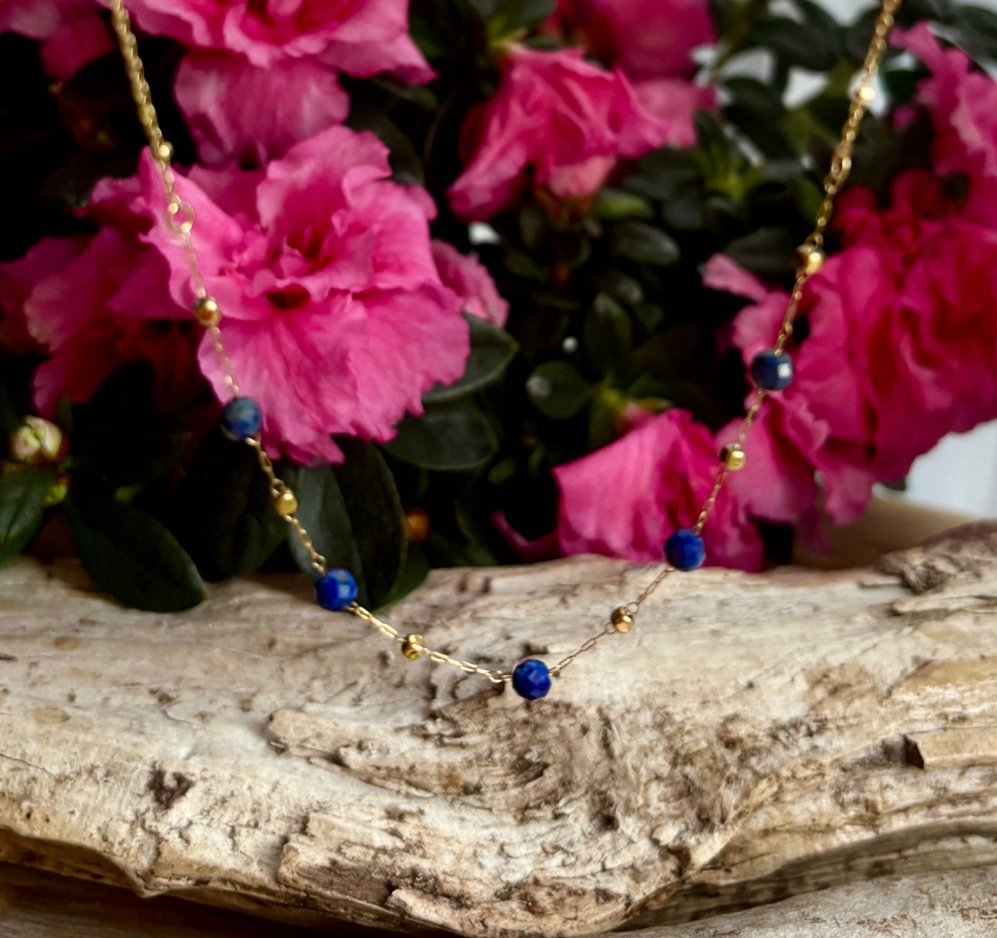18ct Gold Plated Lapis Lazuli Layered Necklaces 
