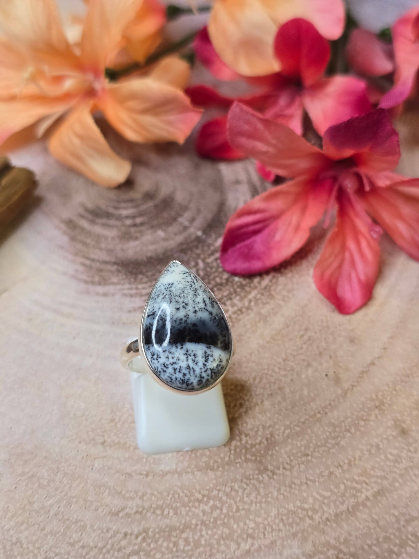 Merlinite Sterling Silver Ring - 4.71g -  UK N-O / US 7