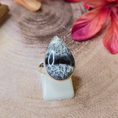 Merlinite Sterling Silver Ring - 4.71g -  UK N-O / US 7