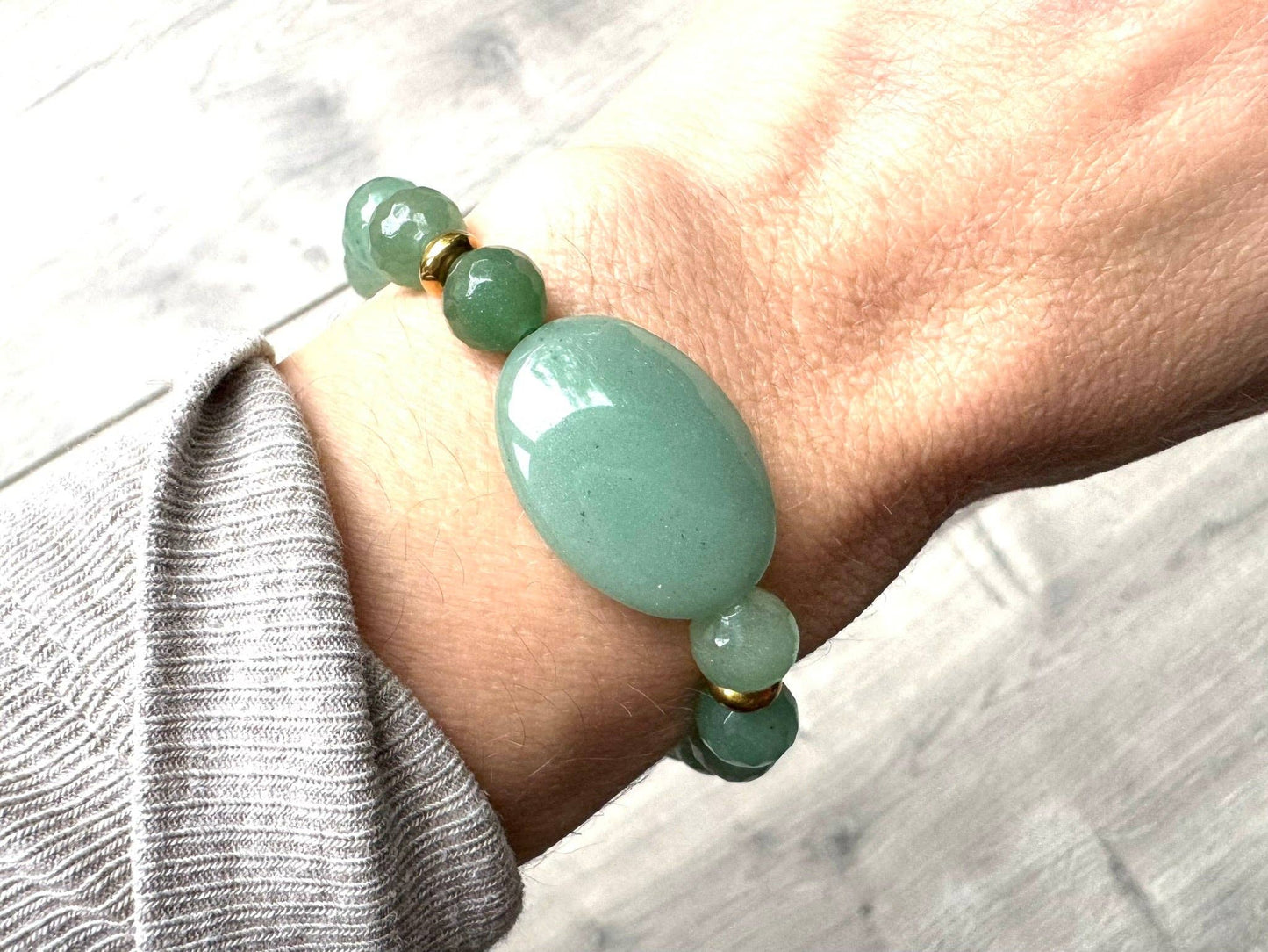 Green Aventurine Diffuser Bracelet: Medium