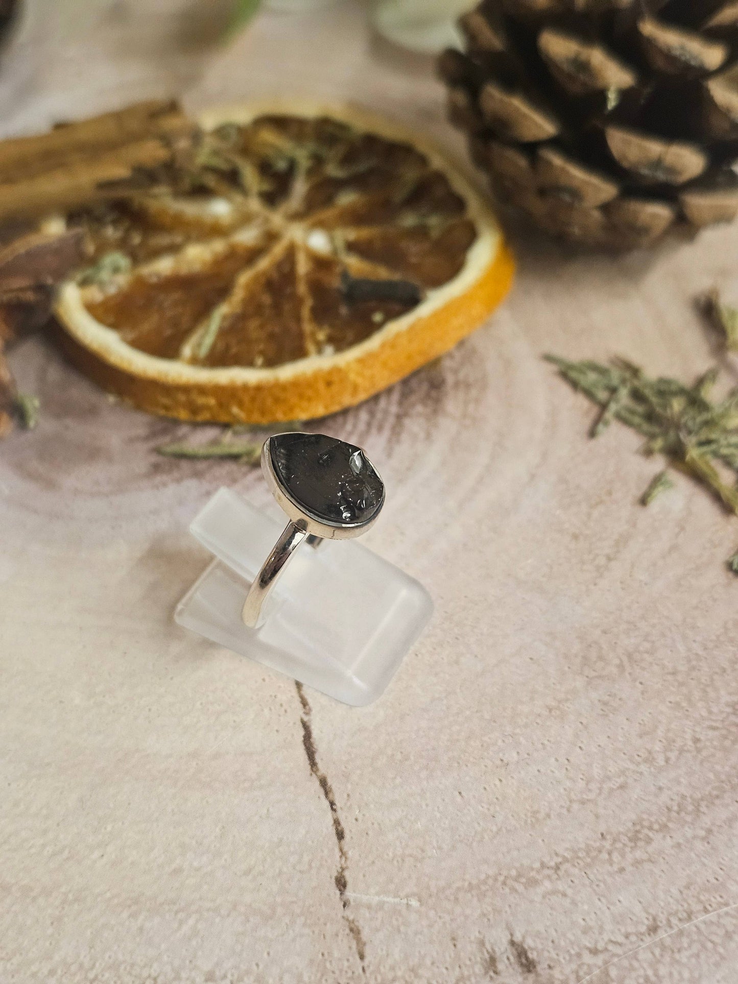 Shungite Sterling Silver Ring - 2.51g