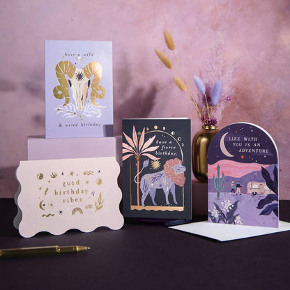 Lion Zodiac Birthday Card | Leo Star Sign | Astrology Cards