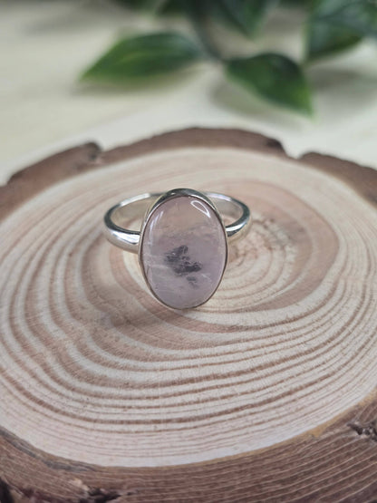 Morganite Sterling Silver Ring - 4.3g - UK P