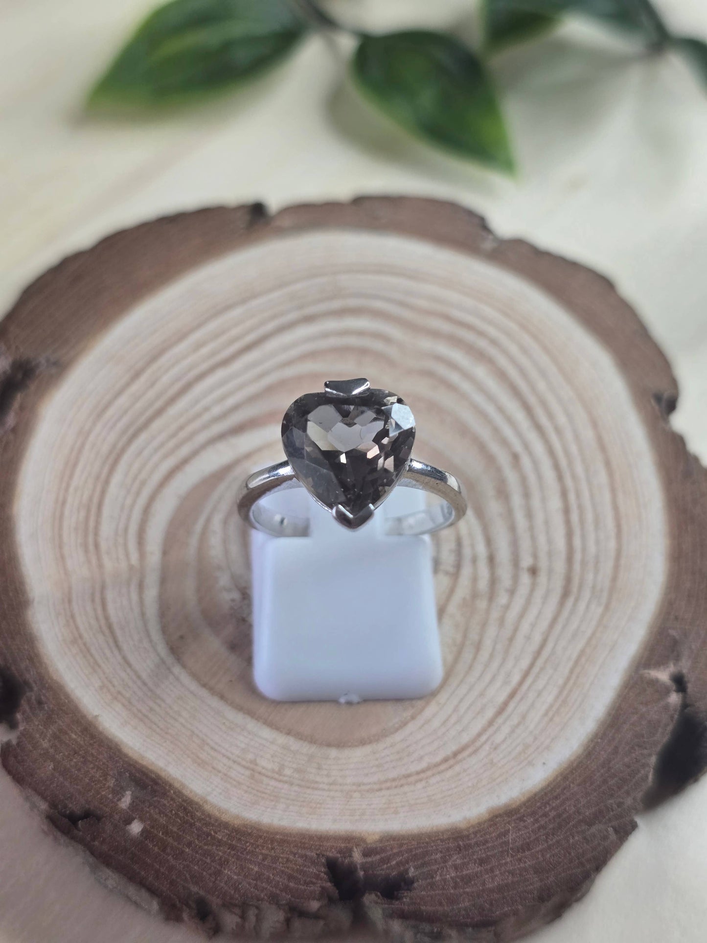 Smokey Quartz Sterling Silver Ring - 3.2g - UK L