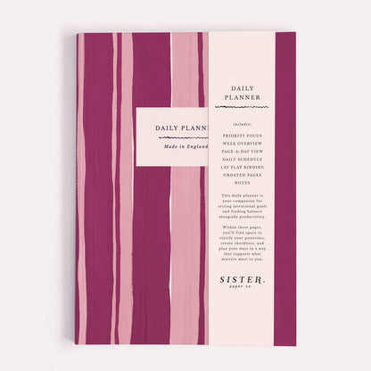 Summer Stripe Daily Planner | Undated Diary | Stationery