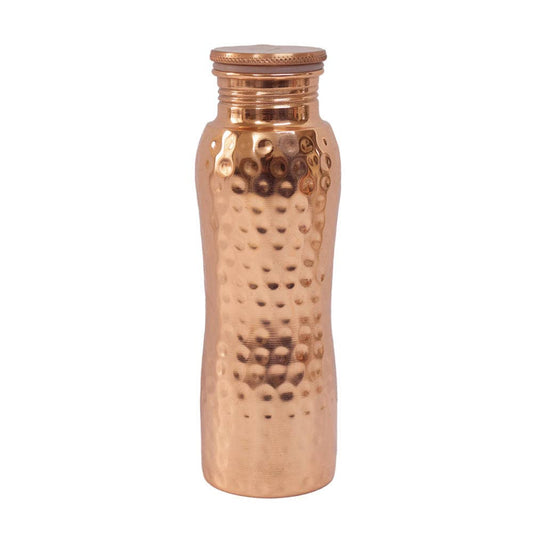 Copper water bottle, hammered, 600ml