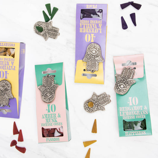 Spirit Incense Cone Set – 4 Unique Scents for Meditation Amber Musk