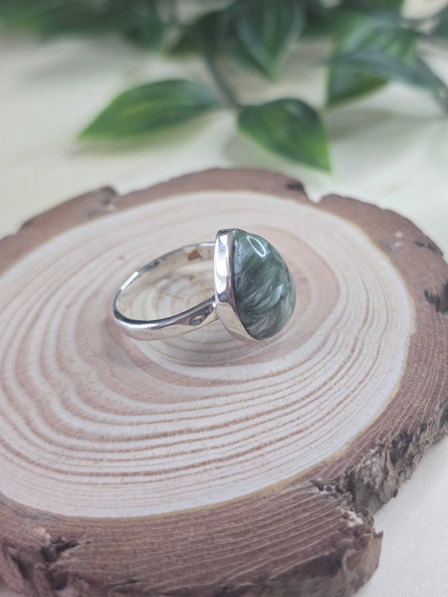 Serephenite Sterling Silver Ring - 4.0g - UK O