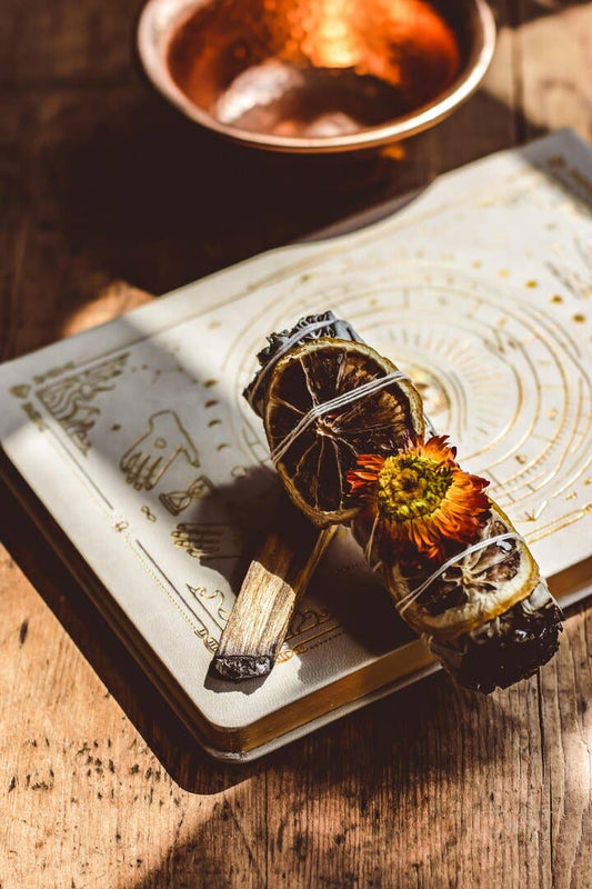 Sage, Orange & Chrysanthemum smudge stick