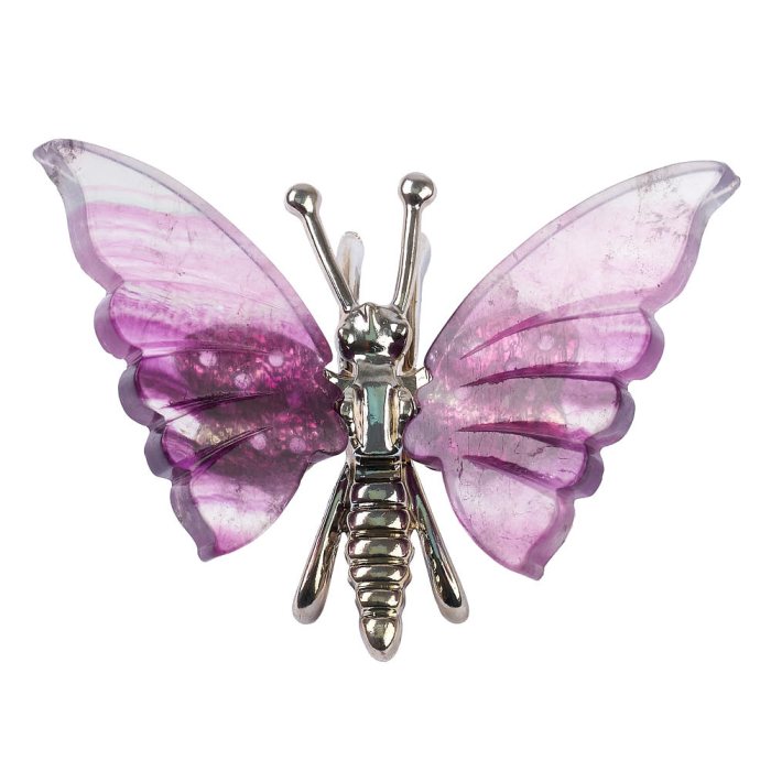 Fluorite Butterfly with Metal Body