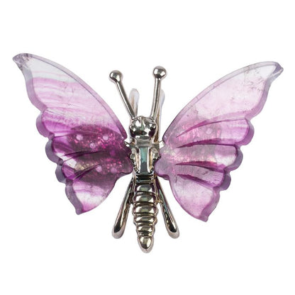 Fluorite Butterfly with Metal Body